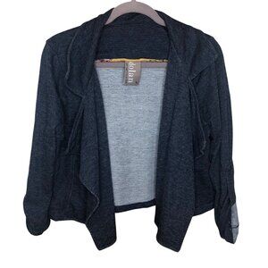Dolan Left Coast Collection Womens Open Front Cardigan M Roll-Up Sleeves Button